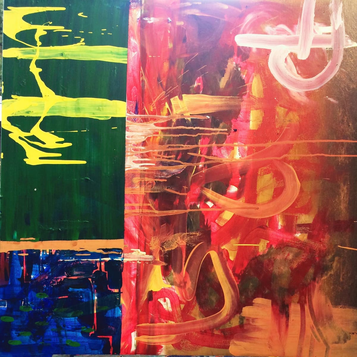 Abstract — yellow on red